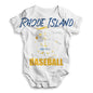 ALL-OVER PRINT Baby Bodysuit Rhode Island Baseball Splatter Baby Unisex ALL-OVER PRINT Baby Grow Bodysuit 18 - 24 Months White