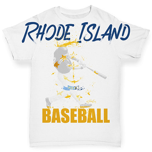 Rhode Island Baseball Splatter Baby Toddler ALL-OVER PRINT Baby T-shirt