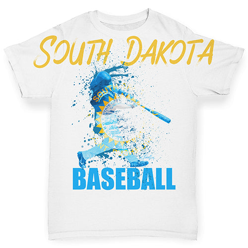 South Dakota Baseball Splatter Baby Toddler ALL-OVER PRINT Baby T-shirt