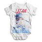 Funny Baby Onesies Utah Baseball Splatter Baby Unisex ALL-OVER PRINT Baby Grow Bodysuit 0 - 3 Months White