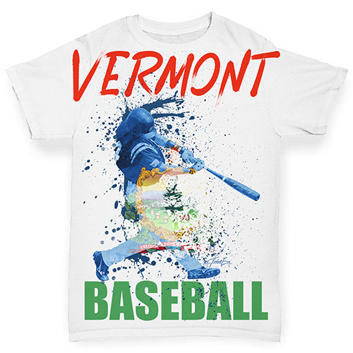 Vermont Baseball Splatter Baby Toddler ALL-OVER PRINT Baby T-shirt