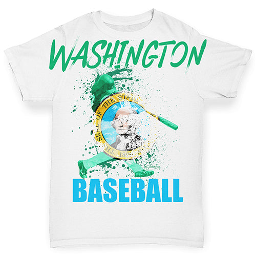 Washington Baseball Splatter Baby Toddler ALL-OVER PRINT Baby T-shirt