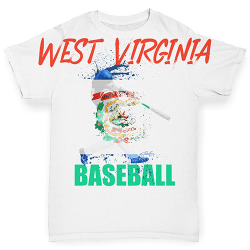 West Virginia Baseball Splatter Baby Toddler ALL-OVER PRINT Baby T-shirt