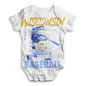 ALL-OVER PRINT Baby Bodysuit Wisconsin Baseball Splatter Baby Unisex ALL-OVER PRINT Baby Grow Bodysuit New Born White