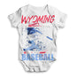 ALL-OVER PRINT Bodysuit Onesie Wyoming Baseball Splatter Baby Unisex ALL-OVER PRINT Baby Grow Bodysuit New Born White