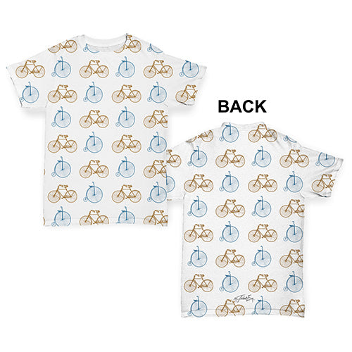 Vintage Bikes Pattern Baby Toddler ALL-OVER PRINT Baby T-shirt
