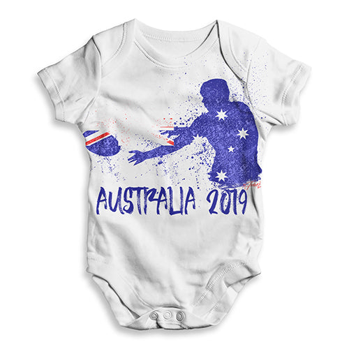 Funny Baby Bodysuits Rugby Australia 2019 Baby Unisex ALL-OVER PRINT Baby Grow Bodysuit 0 - 3 Months White