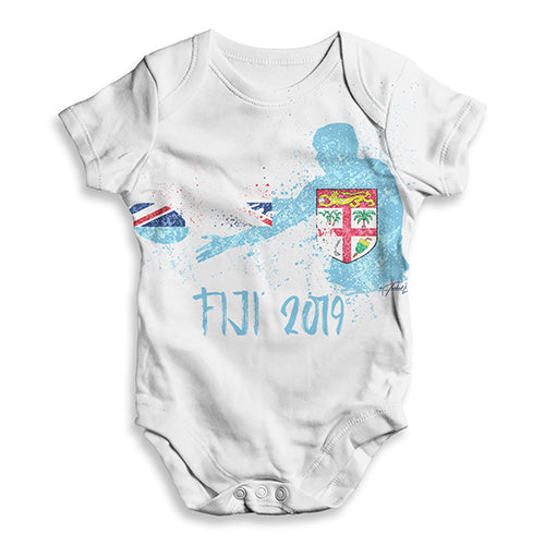 Baby Onesies Rugby Fiji 2019 Baby Unisex ALL-OVER PRINT Baby Grow Bodysuit 6 - 12 Months White