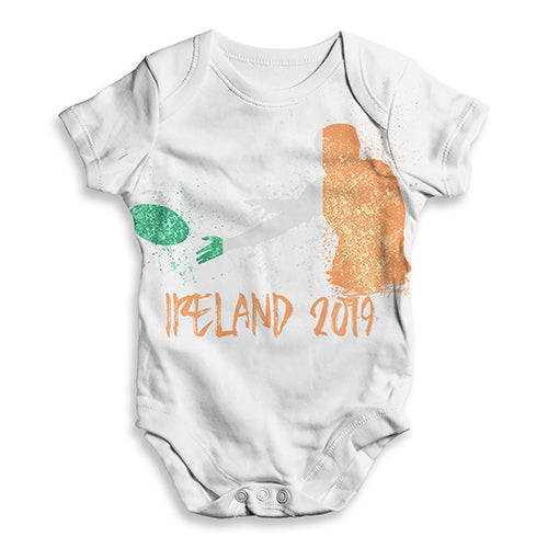 Funny Baby Clothes Rugby Ireland 2019 Baby Unisex ALL-OVER PRINT Baby Grow Bodysuit 0 - 3 Months White