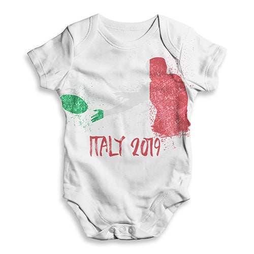 Funny Baby Bodysuits Rugby Italy 2019 Baby Unisex ALL-OVER PRINT Baby Grow Bodysuit 0 - 3 Months White