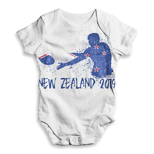 Baby Onesies Rugby New Zealand 2019 Baby Unisex ALL-OVER PRINT Baby Grow Bodysuit 18 - 24 Months White