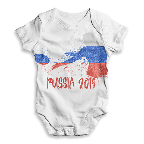 Funny Infant Baby Bodysuit Onesie Rugby Russia 2019 Baby Unisex ALL-OVER PRINT Baby Grow Bodysuit 12 - 18 Months White