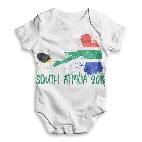 Funny Baby Bodysuits Rugby South Africa 2019 Baby Unisex ALL-OVER PRINT Baby Grow Bodysuit New Born White