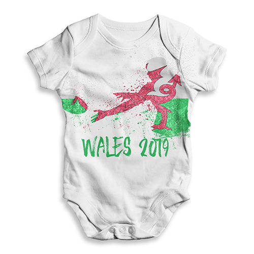 Funny Infant Baby Bodysuit Rugby Wales 2019 Baby Unisex ALL-OVER PRINT Baby Grow Bodysuit 12 - 18 Months White