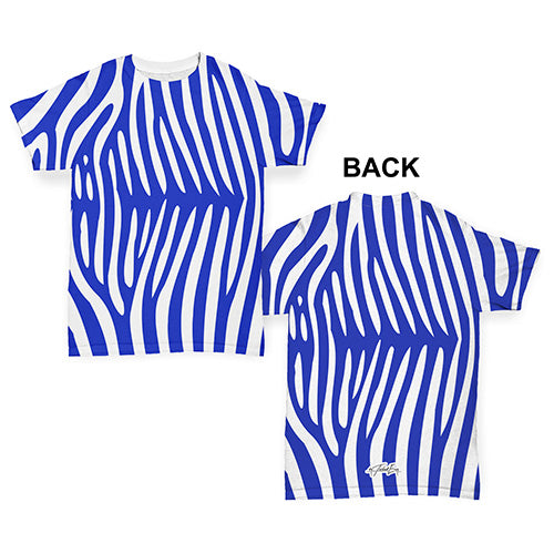 Blue Zebra Pattern Baby Toddler ALL-OVER PRINT Baby T-shirt