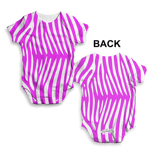 Funny Baby Onesies Pink Zebra Pattern Baby Unisex ALL-OVER PRINT Baby Grow Bodysuit 0 - 3 Months White