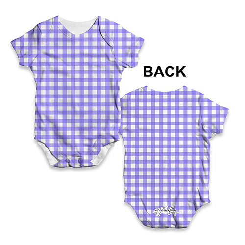 Funny Baby Onesies Purple Gingham Repeat Pattern Baby Unisex ALL-OVER PRINT Baby Grow Bodysuit 0-3 Months White