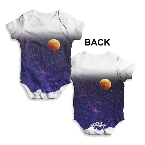 Funny Infant Baby Bodysuit Onesie Red Moon Galaxy Baby Unisex ALL-OVER PRINT Baby Grow Bodysuit Newborn White
