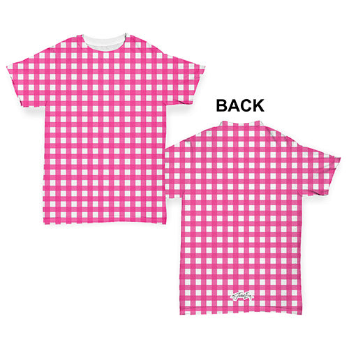 Pink Gingham Repeat Pattern Baby Toddler ALL-OVER PRINT Baby T-shirt