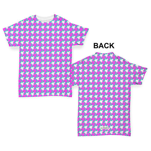 Fuchsia Houndstooth Repeat Pattern Baby Toddler ALL-OVER PRINT Baby T-shirt