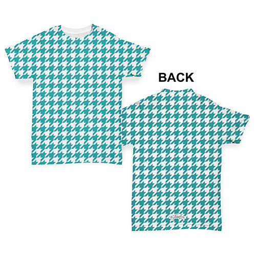 Teal Houndstooth Repeat Pattern Baby Toddler ALL-OVER PRINT Baby T-shirt