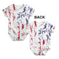 ALL-OVER PRINT Baby Bodysuit USA Athletics Silhouette Baby Unisex ALL-OVER PRINT Baby Grow Bodysuit 18-24 Months White