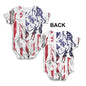 Funny Infant Baby Bodysuit USA Basketball Silhouette Baby Unisex ALL-OVER PRINT Baby Grow Bodysuit 0-3 Months White