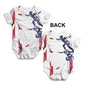 Funny Baby Clothes USA Fencing Silhouette Baby Unisex ALL-OVER PRINT Baby Grow Bodysuit 0-3 Months White