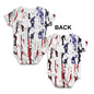 ALL-OVER PRINT Bodysuit Onesie USA Golf Silhouette Baby Unisex ALL-OVER PRINT Baby Grow Bodysuit 12-18 Months White