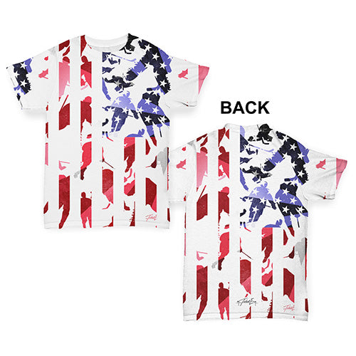 USA Ice Hockey Silhouette Baby Toddler ALL-OVER PRINT Baby T-shirt
