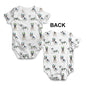 Funny Baby Onesies French Bulldogs Christmas Antlers Pattern Baby Unisex ALL-OVER PRINT Baby Grow Bodysuit 18-24 Months White