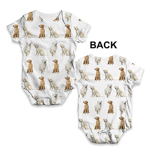 Funny Baby Bodysuits Golden Retrievers Pattern Baby Unisex ALL-OVER PRINT Baby Grow Bodysuit Newborn White