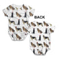 Funny Baby Bodysuits German Shepherds Santa Hats Pattern Baby Unisex ALL-OVER PRINT Baby Grow Bodysuit 0-3 Months White