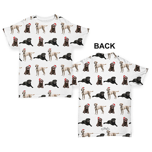 Labradors Santa Hats Pattern Baby Toddler ALL-OVER PRINT Baby T-shirt