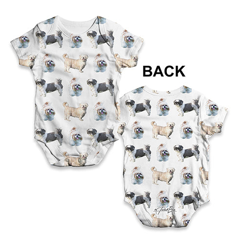 Shih Tzus Pattern Baby Unisex ALL-OVER PRINT Baby Grow Bodysuit