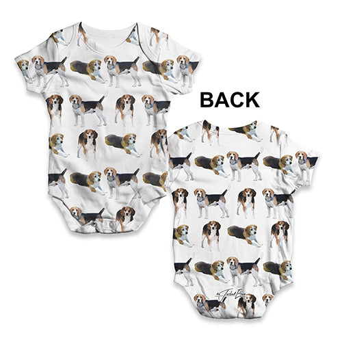 Beagles Pattern Baby Unisex ALL-OVER PRINT Baby Grow Bodysuit