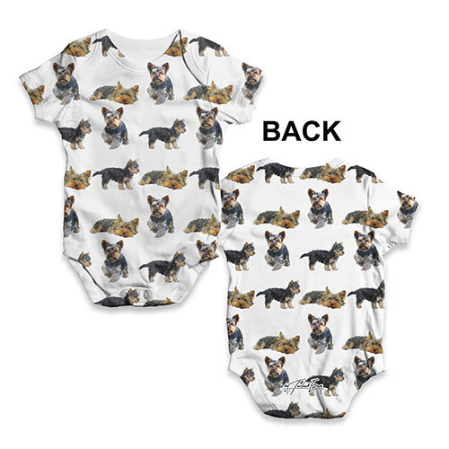 Yorkshire Terriers Pattern Baby Unisex ALL-OVER PRINT Baby Grow Bodysuit