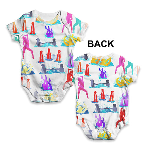 Synchronised Swimming Rainbow Collage Baby Unisex ALL-OVER PRINT Baby Grow Bodysuit