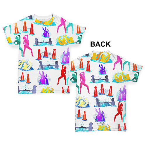 Synchronised Swimming Rainbow Collage Baby Toddler ALL-OVER PRINT Baby T-shirt