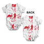 England Rugby Collage Baby Unisex ALL-OVER PRINT Baby Grow Bodysuit