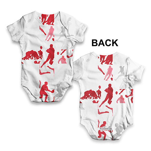 England Rugby Collage Baby Unisex ALL-OVER PRINT Baby Grow Bodysuit