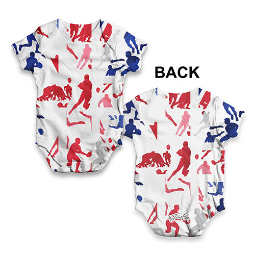 GB Rugby Collage Baby Unisex ALL-OVER PRINT Baby Grow Bodysuit
