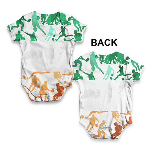 Ireland Rugby Collage Baby Unisex ALL-OVER PRINT Baby Grow Bodysuit