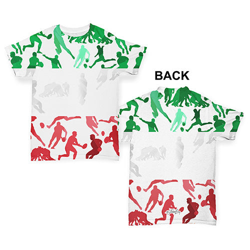 Italy Rugby Collage Baby Toddler ALL-OVER PRINT Baby T-shirt