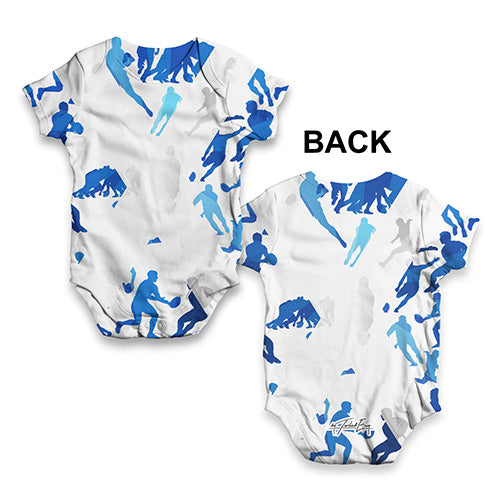 Scotland Rugby Collage Baby Unisex ALL-OVER PRINT Baby Grow Bodysuit