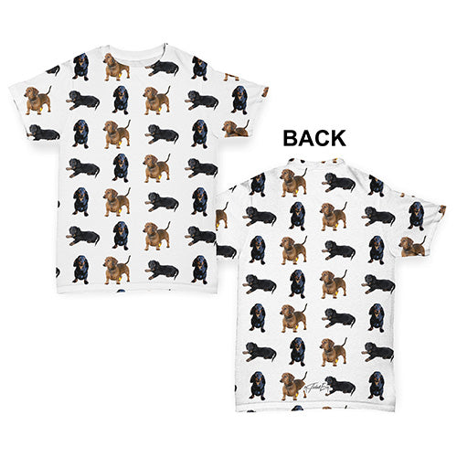 Dachshunds Pattern Baby Toddler ALL-OVER PRINT Baby T-shirt