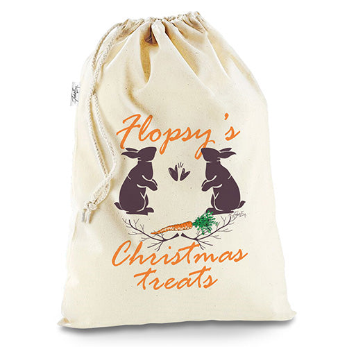 Pet Rabbit Christmas Treats with Carrot Personalised Santa Sack Christmas Stocking