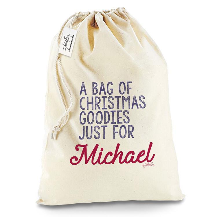 A Bag Of Christmas Goodies Personalised Stocking Christmas Santa Sack