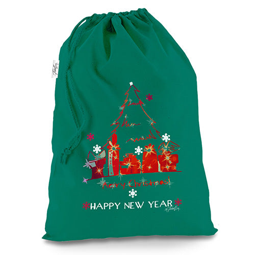 Merry Christmas Tree Presents Green Christmas Santa Sack Mail Post Bag