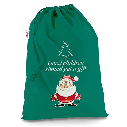 Good Children Should Get A Gift Green Christmas Present Santa Sack Mail Post Bag